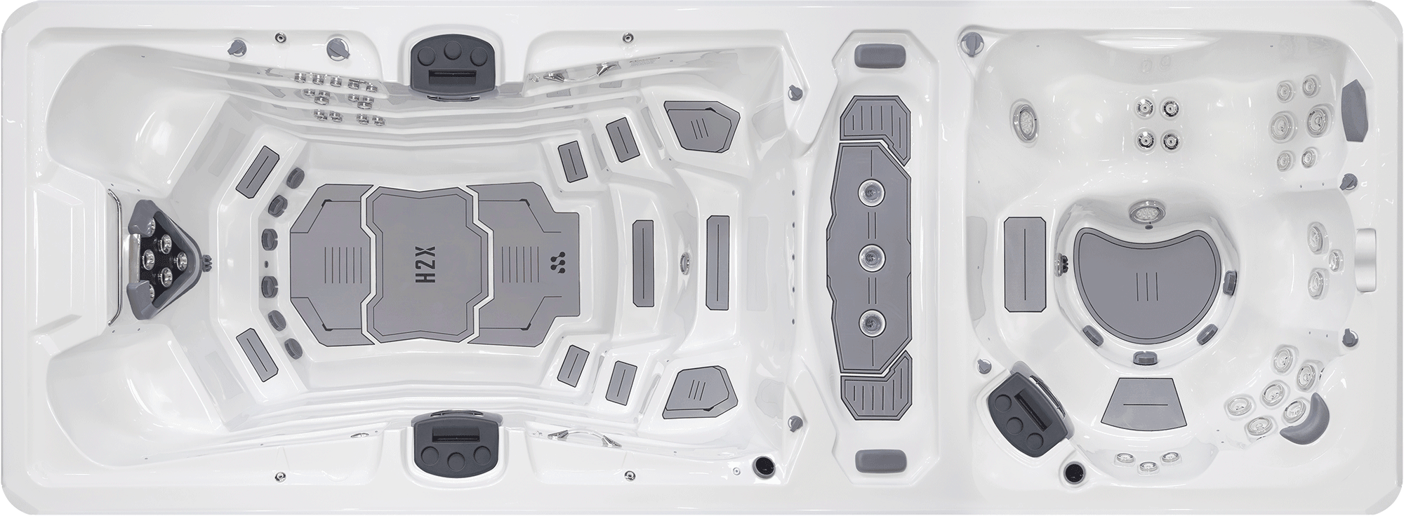 Challenger 21D overhead swim area and seating layout