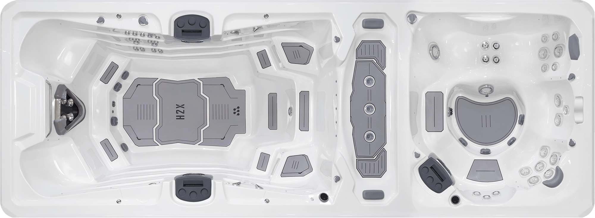 Trainer 21D overhead swim area and seating layout